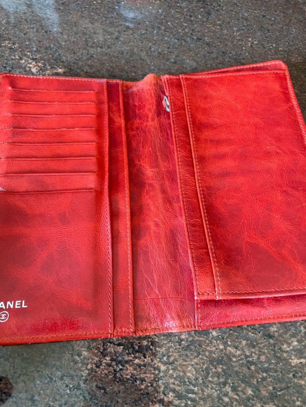 CHANEL Quilted Red Leather Long Wallet with CC Emblem - Picture 10 of 12